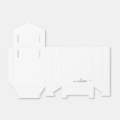 Zwart Witte Meisjesachtige Script Monogram Naam Mo Bedankdoosjes (Uitgevouwen)