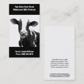 Zwart-witte melkkoe voor melkbewerking visitekaartje (Voorkant / Achterkant)