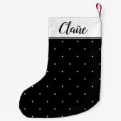 Zwart-witte micropolaire dot kleine kerstsok (Achterkant)