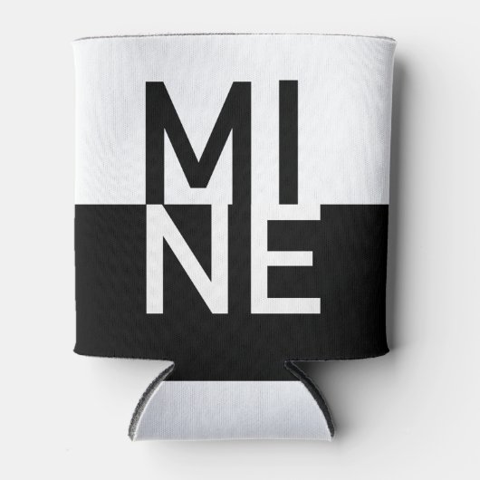 Zwart-witte MINE Blikjeskoeler (Voorkant)