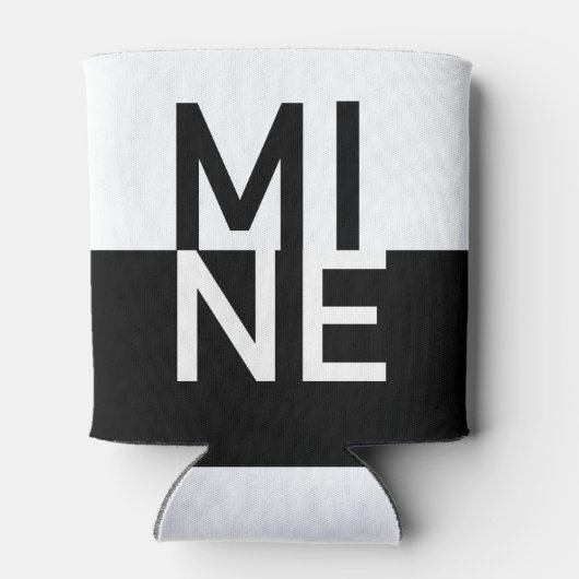 Zwart-witte MINE Blikjeskoeler (Achterkant)