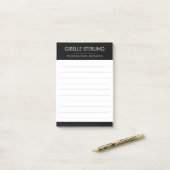 Zwart Witte Minimaal Professionele Moderne Zakelij Post-it® Notes (Op bureau)