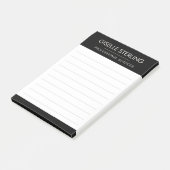 Zwart Witte Minimaal Professionele Moderne Zakelij Post-it® Notes (Schuin)