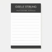 Zwart Witte Minimaal Professionele Moderne Zakelij Post-it® Notes (Voorkant)