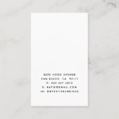 Zwart-witte, minimale Arch Earring-beeldscherm Visitekaartje (Achterkant)