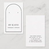Zwart-witte, minimale Arch Earring-beeldscherm Visitekaartje (Voorkant / Achterkant)