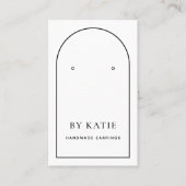 Zwart-witte, minimale Arch Earring-beeldscherm Visitekaartje (Voorkant)