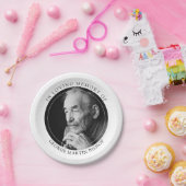 Zwart-witte, minimale foto in liefdevol geheugen papieren bordje (Feest)
