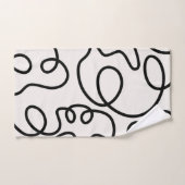 Zwart-witte, minimale lijnpenseelstreken bad handdoek (Handdoek)