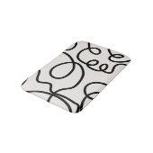 Zwart-witte, minimale lijnpenseelstreken badmat (Gekanteld)