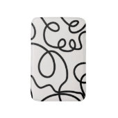 Zwart-witte, minimale lijnpenseelstreken badmat (Voorkant Verticaal)