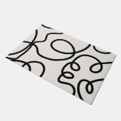 Zwart-witte, minimale lijnpenseelstreken deurmat (Schuin)