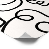 Zwart-witte, minimale lijnpenseelstreken poster (Hoek)