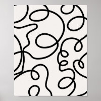 Zwart-witte, minimale lijnpenseelstreken