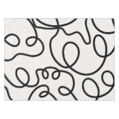 Zwart-witte, minimale lijnpenseelstreken tafelkleed (Voorkant (Horizontaal))