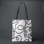 Zwart-witte, minimale lijnpenseelstreken tote bag<br><div class="desc">Midden-century Moderne Abstracte de Slagen van de Borstel - Minimale Lijn - de witte achtergrond van Cream met zwarte minimumlijnen.</div>