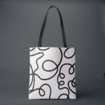 Zwart-witte, minimale lijnpenseelstreken tote bag<br><div class="desc">Midden-century Moderne Abstracte de Slagen van de Borstel - Minimale Lijn - de witte achtergrond van Cream met zwarte minimumlijnen.</div>