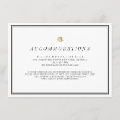 Zwart-witte minimale trouwaccommodaties informatiekaartje (Voorkant)