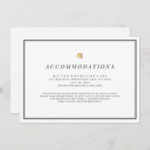 Zwart-witte minimale trouwaccommodaties informatiekaartje (Voorkant / Achterkant)