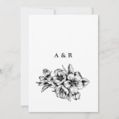 Zwart-witte minimalistische bruiloft (Achterkant)