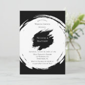 Zwart-witte minimalistische bruiloft kaart (Staand voorkant)