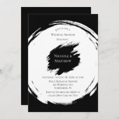 Zwart-witte minimalistische bruiloft kaart (Voorkant / Achterkant)