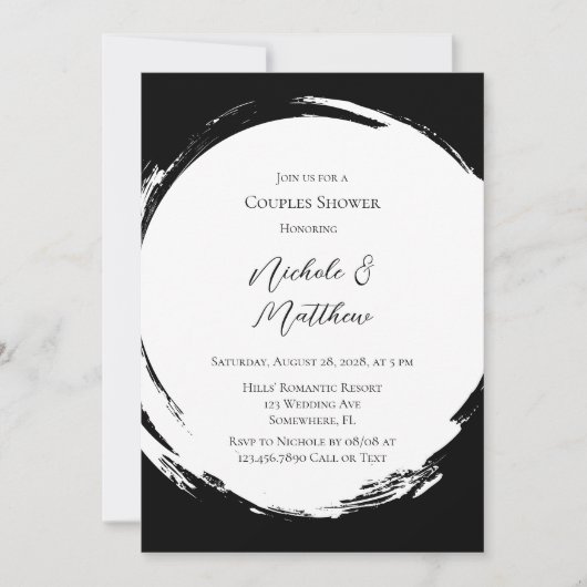 Zwart-witte, minimalistische koppels schoeisel kaart (Voorkant)