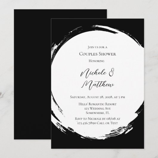 Zwart-witte, minimalistische koppels schoeisel kaart (Voorkant / Achterkant)