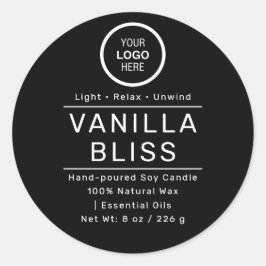 Zwart Witte Minimalistische Label Handgemaakte Soj