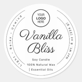 Zwart Witte Minimalistische Label Handgemaakte Soj