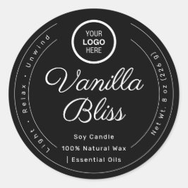 Zwart Witte Minimalistische Label Handgemaakte Soj