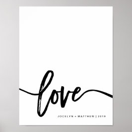 Zwart-witte, minimalistische liefde | Typografie Poster