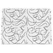 Zwart-witte, minimalistische lijnkunst groot cadeauzakje (Voorkant)