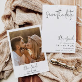 Zwart Witte Minimalistische Script Save The Date K Kaart