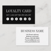 Zwart-witte minimalistische tlinker klantenkaartje (Voorkant / Achterkant)