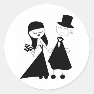 Zwart-witte mod-paar ronde sticker