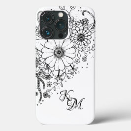 Zwart-witte modderbloemen kleur in Afbeelding Case-Mate iPhone Case