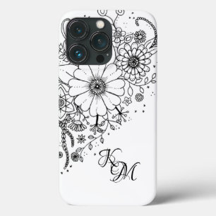 Zwart-witte modderbloemen kleur in Afbeelding Case-Mate iPhone Case