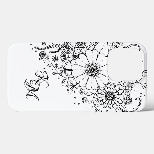 Zwart-witte modderbloemen kleur in Afbeelding Case-Mate iPhone Case (Achterkant (horizontaal))