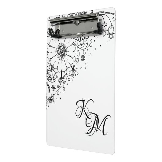 Zwart-witte modderbloemen kleur in Afbeelding Mini Klembord (Angled2)