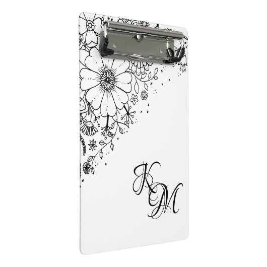 Zwart-witte modderbloemen kleur in Afbeelding Mini Klembord (Schuin)