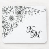 Zwart-witte modderbloemen kleur in Afbeelding Muismat (Voorkant)