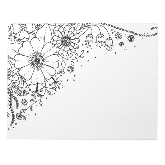 Zwart-witte modderbloemen kleur in Afbeelding Notitieblok (Voorkant)