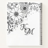 Zwart-witte modderbloemen kleur in Afbeelding Notitieboek (Achterkant)