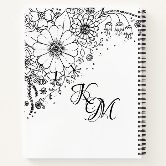 Zwart-witte modderbloemen kleur in Afbeelding Notitieboek (Achterkant)