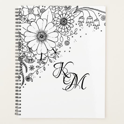 Zwart-witte modderbloemen kleur in Afbeelding Planner (Voorkant)