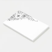 Zwart-witte modderbloemen kleur in Afbeelding Post-it® Notes (Schuin)