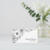 Zwart-witte modderbloemen kleur in Afbeelding Visitekaartje (Staand voorkant)