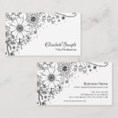 Zwart-witte modderbloemen kleur in Afbeelding Visitekaartje (Voorkant / Achterkant)
