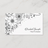 Zwart-witte modderbloemen kleur in Afbeelding Visitekaartje (Voorkant)